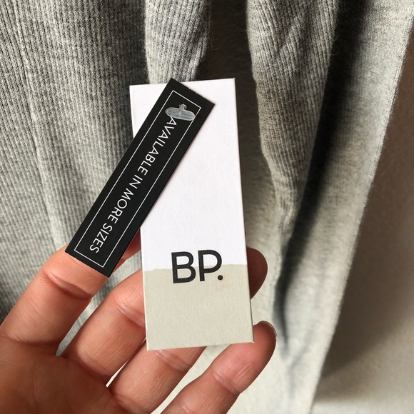 NWT Nordstrom BP LS Fitted Ribbed Scoop Neck Grey - Picture 5 of 11